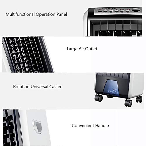 ZPEE-3-Speeds-Oscillating-Air-CoolerQuiet-Movable-Bladeless-FanRemote-Control-Air-Conditioner-FanDouble-Water-Tank-Evaporative-Coolers-Black-11x13x28inch