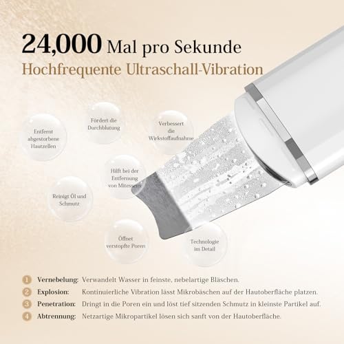 4 in 1 ANLAN Ultrasonic Skin Cleanser Facial Cleanser - Deep Cleansing, Vibrating Scrub, Facial Care and Blackhead Removal