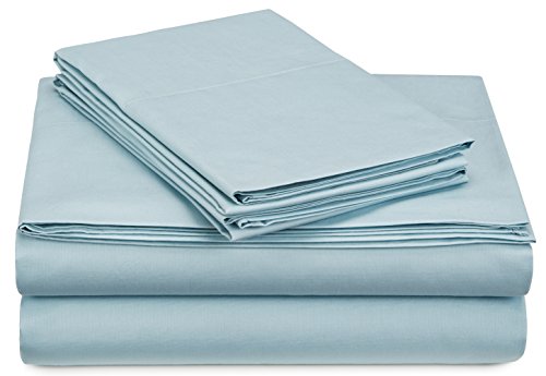 Pinzon 300-Thread-Count Percale Sheet Set - Queen, Spa Blue