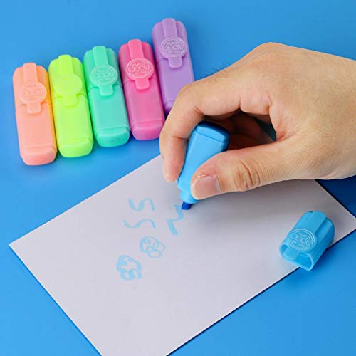 Barthylomo 6Pcs Little Lovely Jelly Head Marker Pens Chisel Tip Colorful Fluorescent Highlighter Marker Pens for Marking, Graphic Drawing, Office Tools, Learning Tools - Thumbnail 3