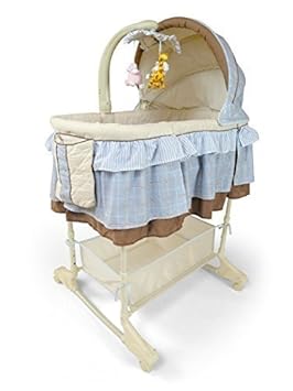 Best For Kids Wiege Stubenbett 4 in 1 Schaukelwiege Babybett mit Melodie, Vibration, Licht, Nachtlampe und Schaukel mit Fernb