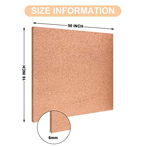 SUNGIFT Cork Board Roll 1/4" Thick 50"x16" Cork Rolls SelfAdhesive Bulletin Boards Natural