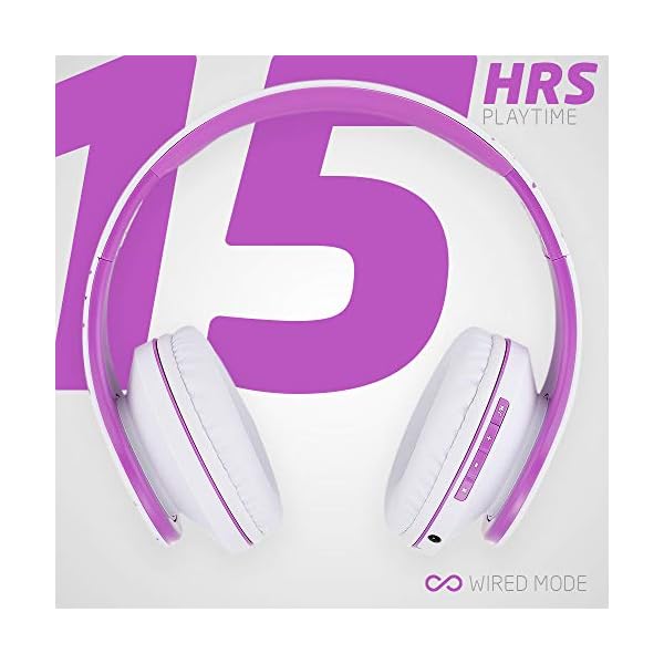 PowerLocus-Bluetooth-Over-Ear-Headphones-Wireless-Stereo-Foldable-Headphones-Wireless-and-Wired-Headsets-with-Built-in-Mic-Micro-SDTF-FM-for-iPhoneSamsungiPadPC-WhiteViolet PowerLocus Bluetooth Over-Ear Headphones, Wireless Stereo Foldable Headphones Wireless and Wired Headsets with Built-in…