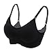 UTOVME Women's Maternity Nuring Bra Pumping Bra Wire Free Seamless Pregnant Breastfeeding Soft Cotton, Black XL