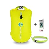 Jansite Swim Buoy 28L with Dry Bag and Waterproof Phone Case, Open Water Inflatable Swim Bubble Float for Swimmers, Triathletes, Snorkelers, and Safe Swim …
