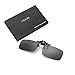 Clip on Sunglasses Flip Up Polarized Sunglasses Eyeglass by AUUS, Frameless Rectangle lens UV400 Anti Glare for Driving Fishing Cycling Walking Outdoor