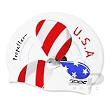 USA Flag, Propeller Image, Silicone Swimming Head Cap