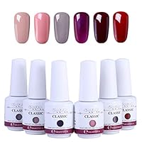 ☀ Dergo ☀6Pcs Gel Nail Polish Set UV LED Soak Off Gel Nail Art Kit Perfect Charm Color