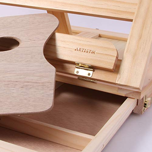 Desk Easel - Table Desk Top Easel Box with Art Supply Storage Drawer, Adjustable Easel for Painting, Drawing & Sketching - Thumbnail 5