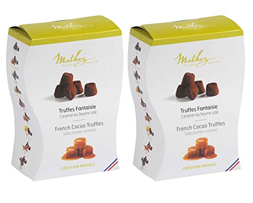 Mathez - 2er Set französische Schokoladentrüffel (Truffes Faintaise) mit gesalzenem Karamell - 2 x 250 g