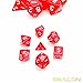 Bescon Mini Translucent Polyhedral RPG Dice Set 10MM, Small RPG Role Playing Game Dice Set D4-D20 in Tube, Transparent Red
