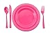 Exquisite Party Solids Hot Pink Plastic Plates For Party Supplies 9