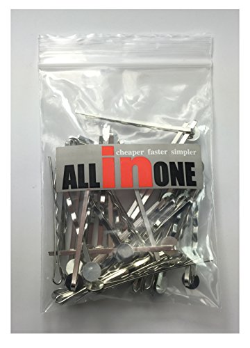 ALL in ONE 50pcs 55mm Silver Tone Bobby Pins Hair Clips with Glue On Flat Pads for DIY