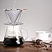 Honeycombed Stainless Steel Coffee Filter, Reusable Pour Over Coffee Filter Cone Coffee Dripper with Removable Cup Stand and Bonus Brush, Stainless steel spoon
