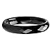Black Ceramic Ring by CERAMIC GESTALT - 4mm . Faceted Design. (Size 5 to 14).