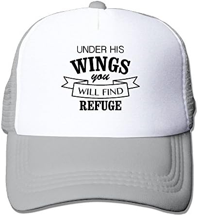 Unisex-Adult Under Wings You Will Find Refuge Adjustable Summer Hats Ash