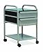 Studio Designs Futura / Vision 2 Drawer Organizer in Silver with Blue Glass 10054