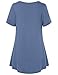 Vivilli Women's Short Sleeve Split Hemline Casual T-Shirt Blouse Tops With Buttons (X-Large, Blue Grey)