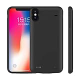 Stingna Battery Charger Stand Cases for Apple iPhone Xs Max 6.5'' 6200mAh Power Bank Case Ultra Slim External Pack Backup Charging case Support Audio (Black)