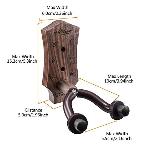 Guitar Wall Mount, Hard Wood Guitar Wall Hanger, Guitar Hook Stand Accessories for Acoustic Electric Bass Ukulele Guitar Holder (1 Pack)