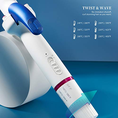 Sethya Curling Iron Ionic-Infrared Ceramic Curling Wand for Loose Curls & Waves Curlers 6 Heat Settings up to 450°F Hair Curler Wand Incl Auto-Off Dual Voltage