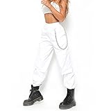 Apparel Fieer Women's Solid Colored Casual Workout Harem Pants White S Book
