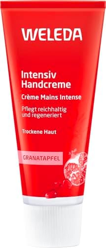 Bio Intensiv Handcreme Granatapfel - Naturkosmetik Handpflege Creme beugt Pigmentflecken vor, Nachhaltige Feuchtigkeitscreme mit Sheabutter & Orange-Vanille Duft für trockene Hände (1x 50ml)