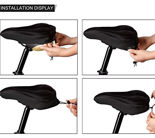 iLiveX Gel Bike Seat Cushion Cover, Upgraded Extra Soft Gel Bicycle Seat, Foam & Silica Padded, Child Bike Seat Cushion Saddle Cover Pad