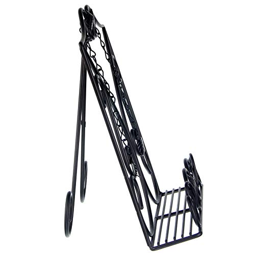 Kitchen Cookbook Holder Reading Rest Cookbook Stand Holder Foldable Tablet Cook Book Stand Bookrest with Adjustable Backing & Elegant Pattern (FBA-SPJ03-Black)