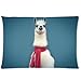 1 X Hipster Llama Lama Pillowcase - Pillowcase with Zipper, Pillow Protector Cover Cases - Standard Size 20x30 inches, One-sided Print