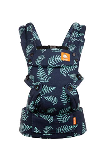 Baby Tula Explore Baby Carrier 7 - 45 lb, Adjustable Newborn to Toddler Carrier, Multiple Ergonomic Positions, Front and Back Carry, Easy-to-Use, Lightweight - Everblue, Blue with Teal Fern Leaves