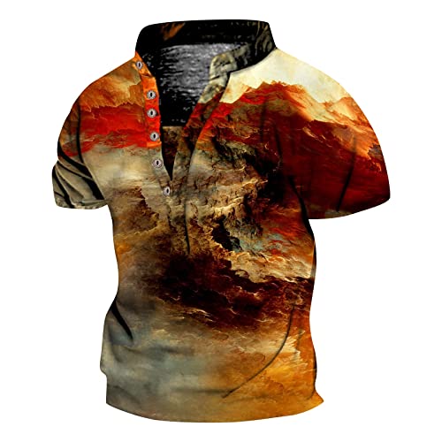 Mens Hide Belly O Neck Henley Shirts Bohemia