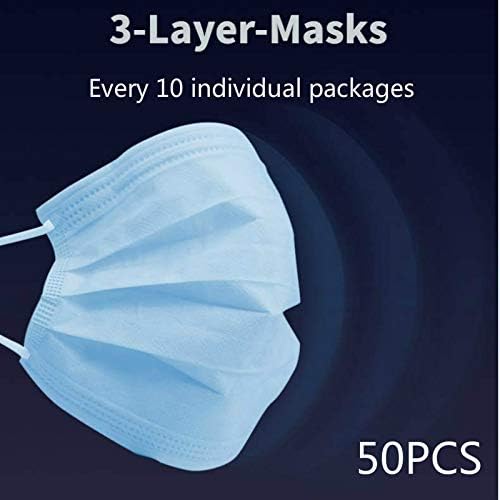 3-layer Disposable Face Dust Soot Protection with Earrings for BBQ Pollen(50pcs)
