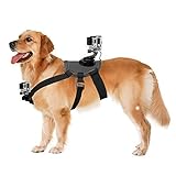 Dog Harness, Back Mount for GoPro Hero 4/3+/3/2/1 SJCAM Sj5000+ Sj4000, Pet Chest Strap with Two Camera Mounts for Medium and Large-size Dogs, Sports Camera Accessories Bundle