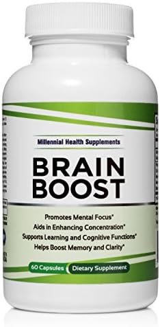 Brain Boost - NEW Scientific Formula for Increasing Memory, Concentration and Mood while Reducing Stress and Anxiety, with Ginkgo Biloba and St. John’s Wort by Millennial Health Supplements