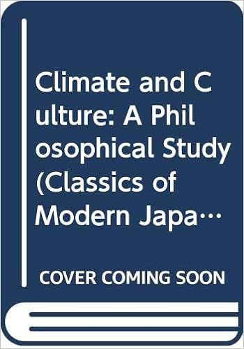 Climate And Culture A Philosophical Study Documentary Reference Collections Watsuji Tetsuro 9780313265587 Amazon Com Books