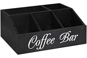 OLurkthu Coffee Station Counter Organizer Countertop Wooden Basket Holder Wood Coffee Pods Holder Storage Basket for Offices