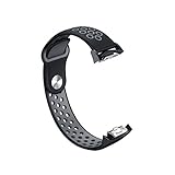 BESTeck Soft Silicone Watch Band Breathable Replacement Strap Fitness Wristband Compatible for Samsung Gear S2 SM-720/SM-730 with Black Adapter (Black/Gray)