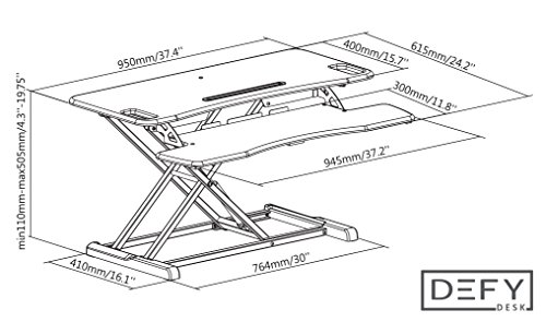 4 Desk+Adjustable+Converter+Workstation+Ergonomic