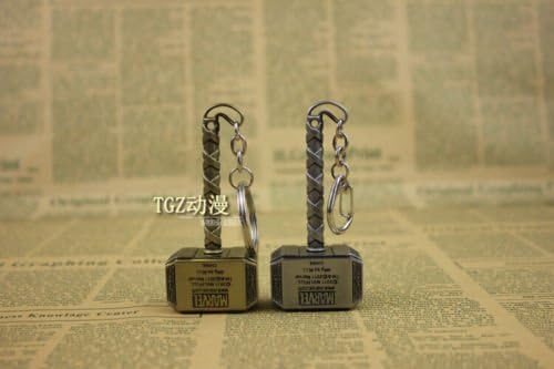 8cm Marvel Avengers Silver and copper Thor hammer alloy keychain pendant Gift
