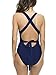 Zity Women Sexy V Neck One Piece Swimsuit Solid Backless Swimwear