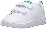 Adidas VS Advantage Clean CMF Inf Sneaker, White/White/Green, 7 Medium US Toddler