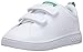 adidas Kids' VS Advantage Clean Sneaker, White/White/Green, 9 M US Toddler