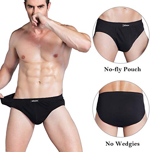 wirarpa Men's Breathable 100 Cotton Briefs Underwear No Fly Soft