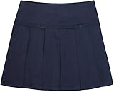 French Toast School Uniform Girls Pleated Scooter with Grosgrain Ribbon, Navy, 8