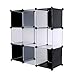 C&AHOME - 9 Cube Storage Organizer DIY Bookcase Shelf Toy Rack, White Cross