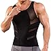 TAILONG Tank Top Slimming Vest Tight Body Shaper Tummy Underwear Men Waist Trimmer Compression Shirt (Black, 2XL)
