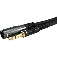 Monoprice 6ft Premier Series XLR Male to 1/4inch TRS Male 16AWG Cable (Gold Plated)