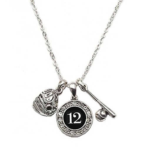 Custom Player ID Softball Necklace (#12, One Size)