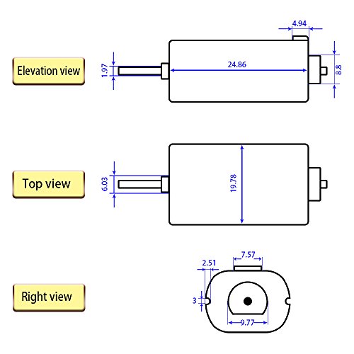 DC Motor Mini Electric Motor 3-6V Remote, Baker 16000-17000RPM 130 Micro Motor Control Toy Car 5pcs with 15 gears (Silver + Red)